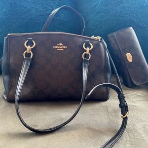Authentic Coach satchel & wallet